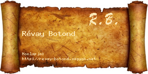 Révay Botond névjegykártya